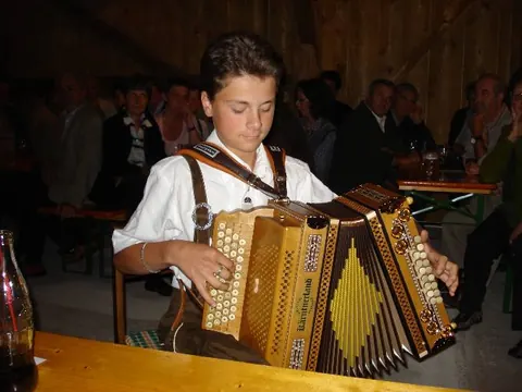 Junger Harmonikaspieler