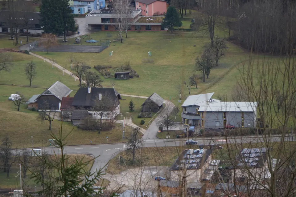 Aerial view of the grounds