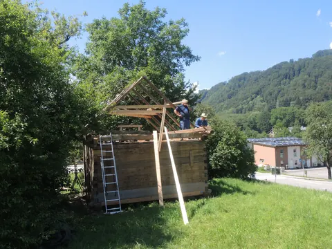 Der Troadkasten im Bau